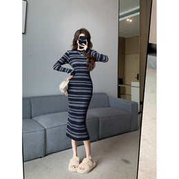 Striped Bodycon Midi Dress