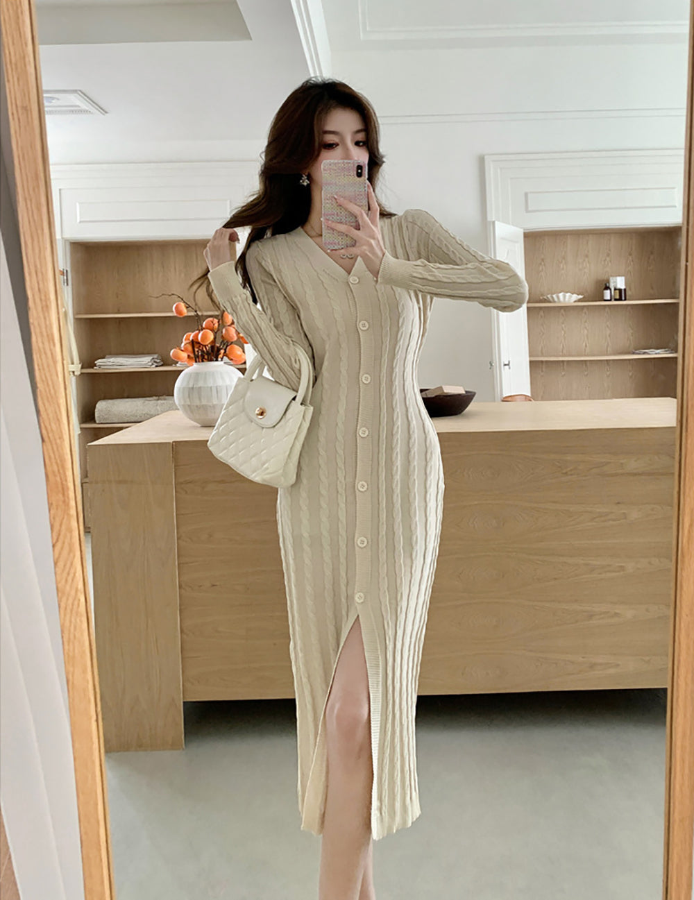 Women Scuba Bodycon Midi Dress