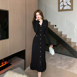 Women Solid Fit & Flare Midi Dress