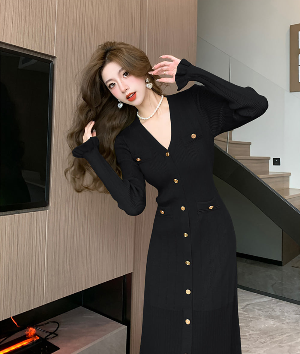 Women Solid Fit & Flare Midi Dress