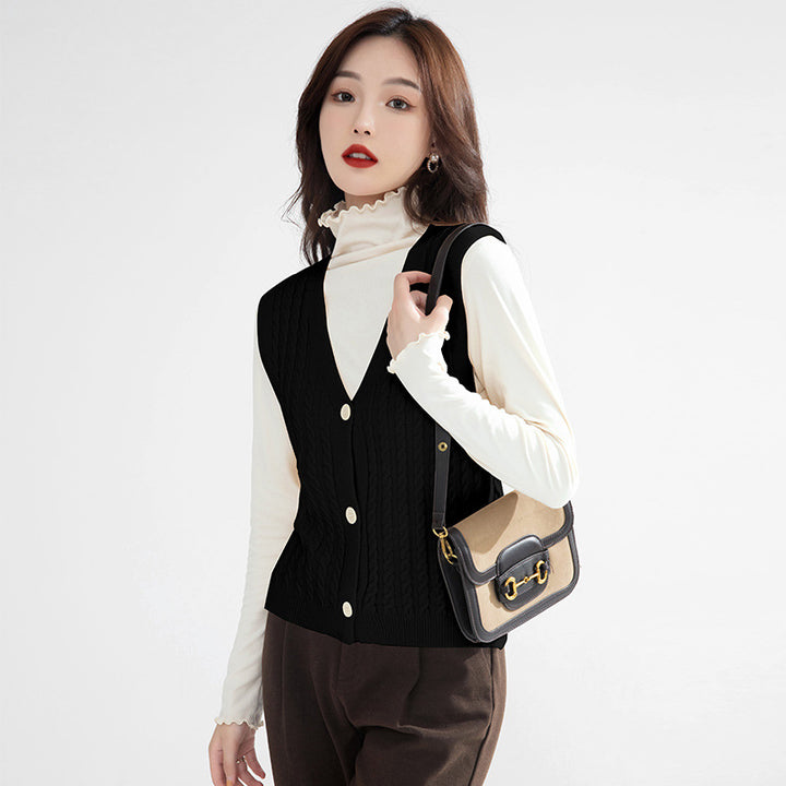V-Neck Cable Knit Cardigan
