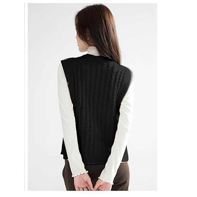 V-Neck Cable Knit Cardigan