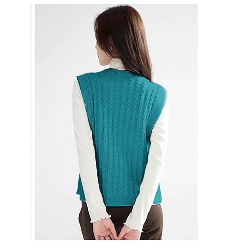 V-Neck Cable Knit Sweater Vest