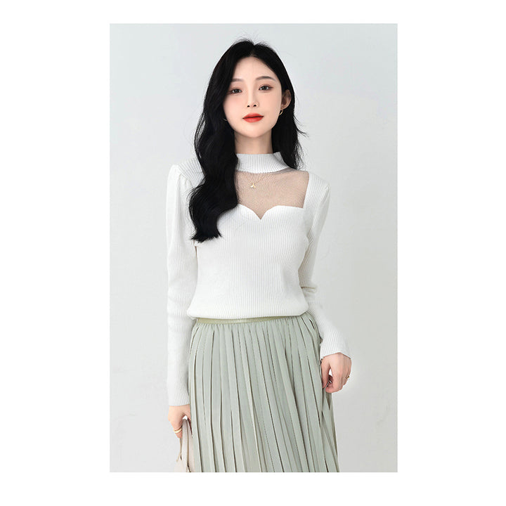 White High Neck Pullover
