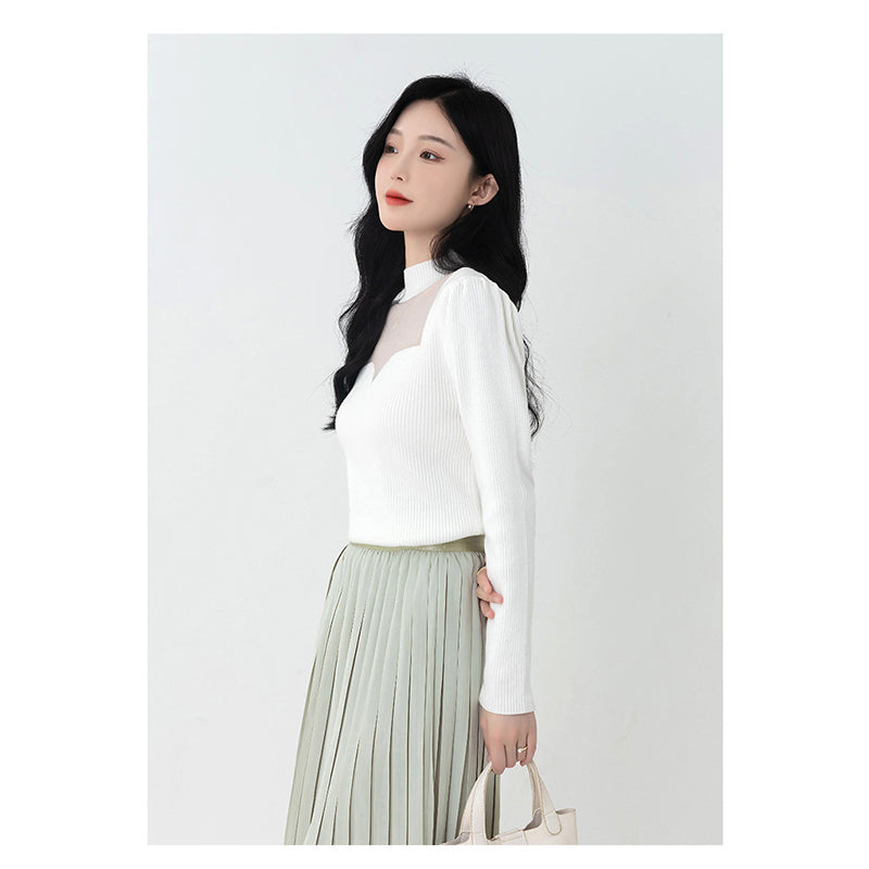 White High Neck Pullover