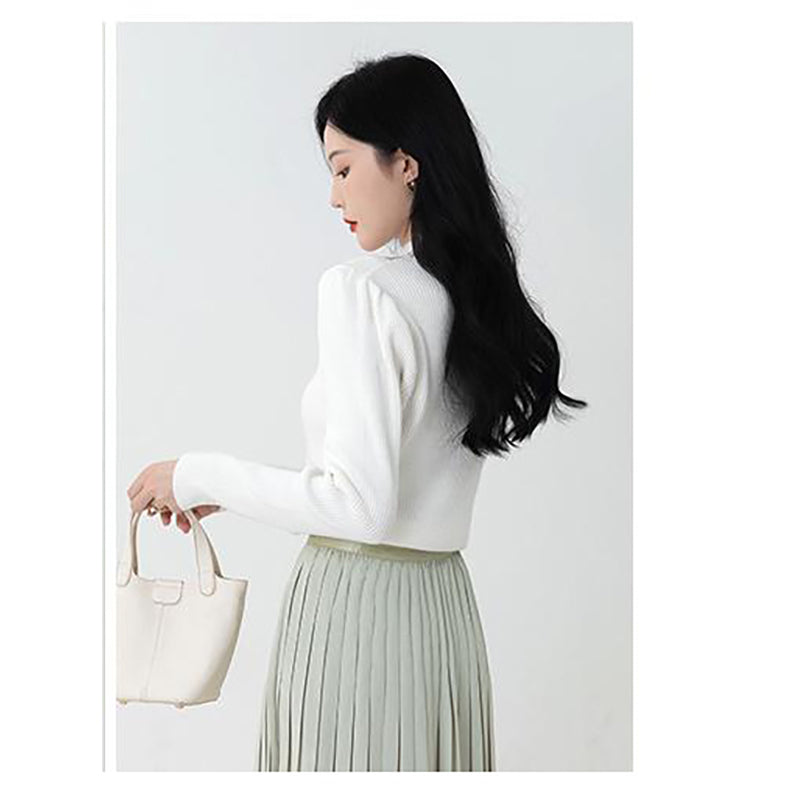 White High Neck Pullover