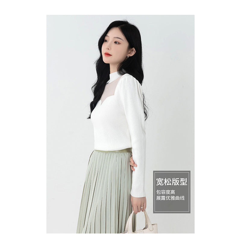White High Neck Pullover