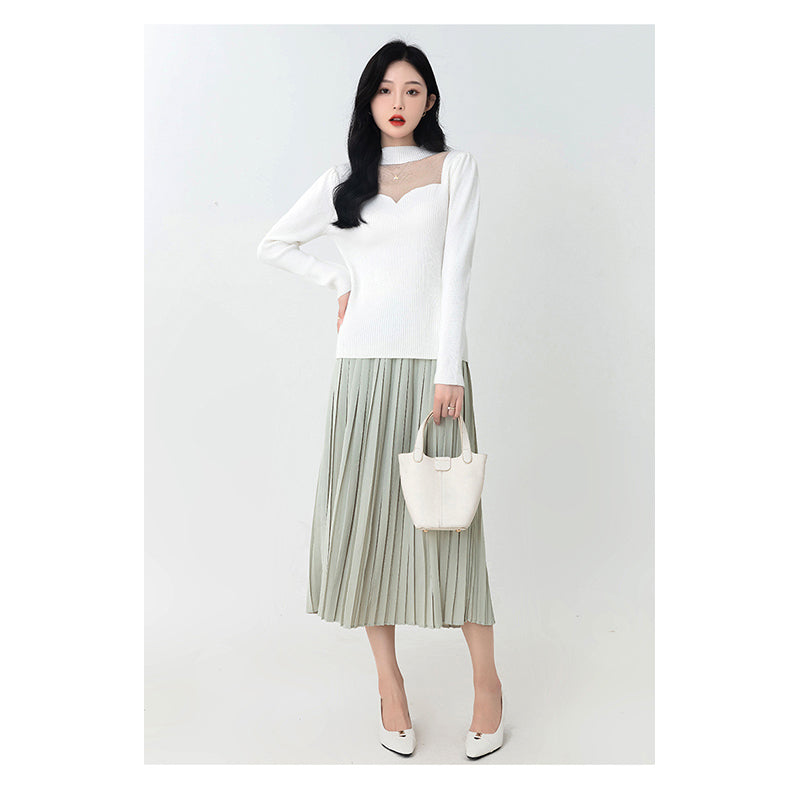 White High Neck Pullover