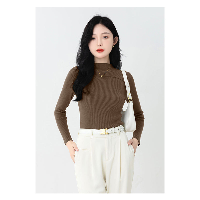 Brown High Neck Pullover