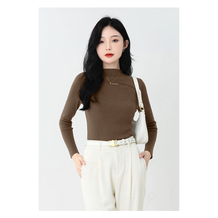 Brown High Neck Pullover