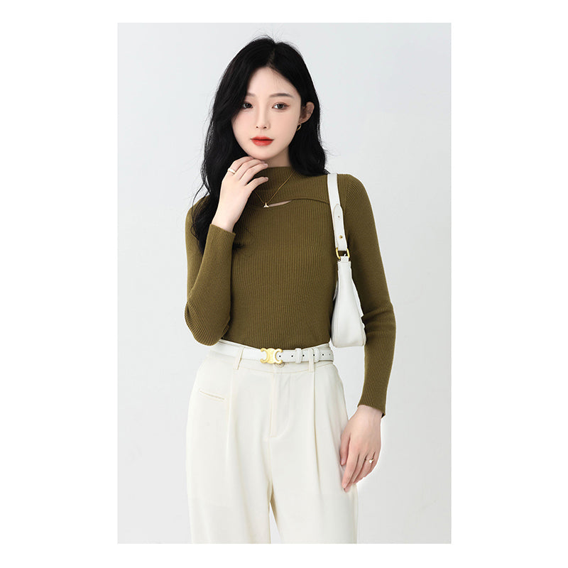 Brown High Neck Pullover