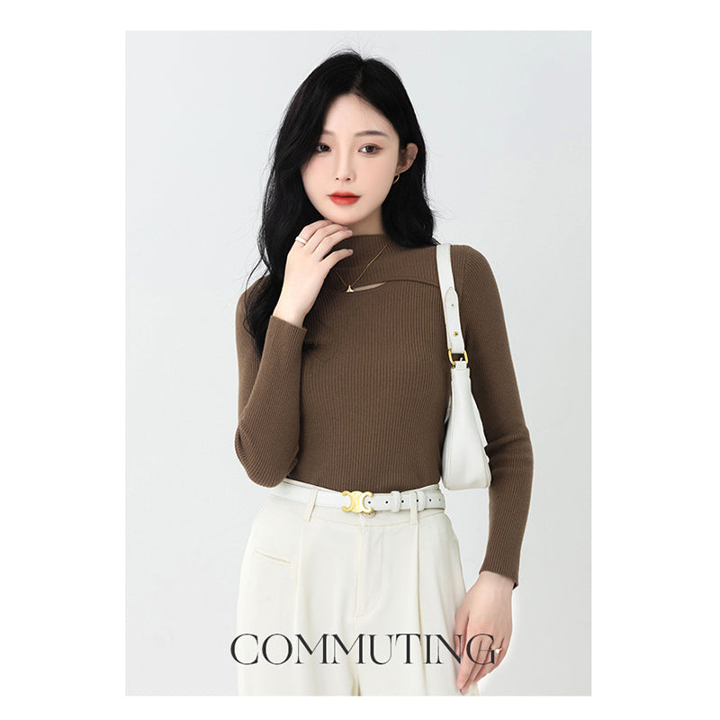 Brown High Neck Pullover