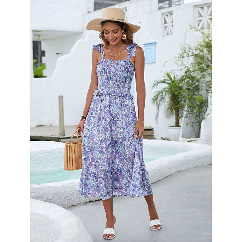 Floral Printed Fit & Flare Midi Dress