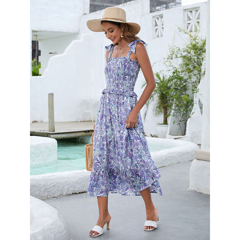 Floral Printed Fit & Flare Midi Dress