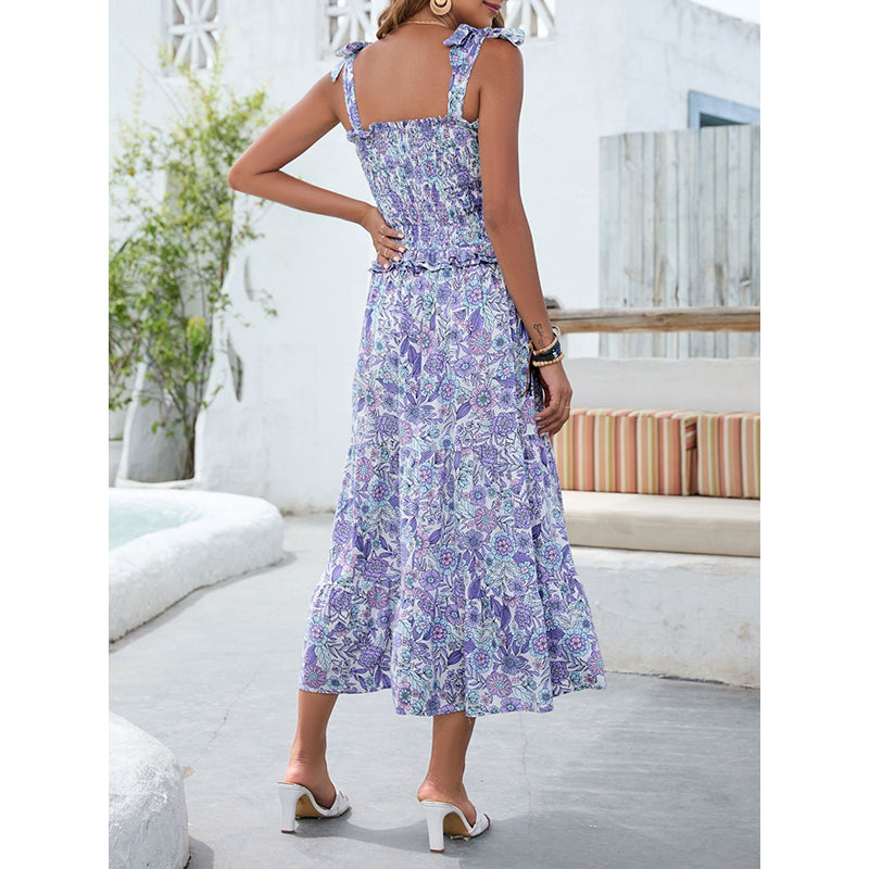 Floral Printed Fit & Flare Midi Dress