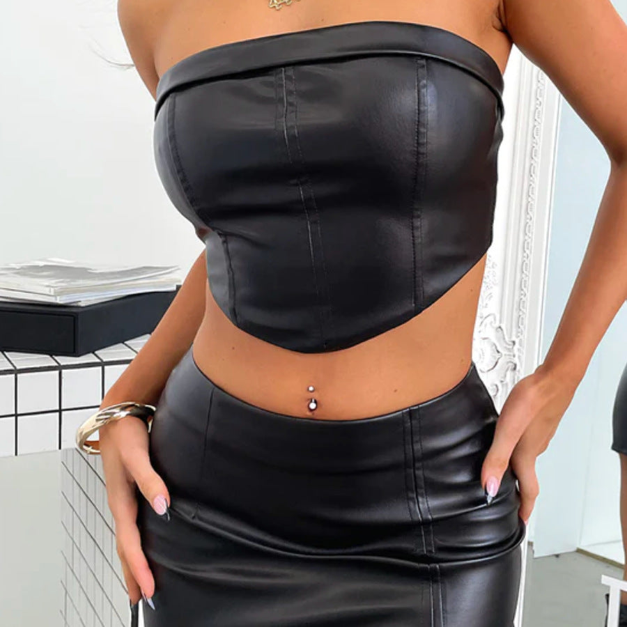 Black Strapless Top & Skirt