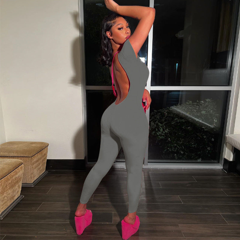 Round Neck Basic Jumpsuit