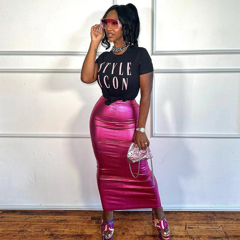 Fuschia Pencil Maxi Skirt