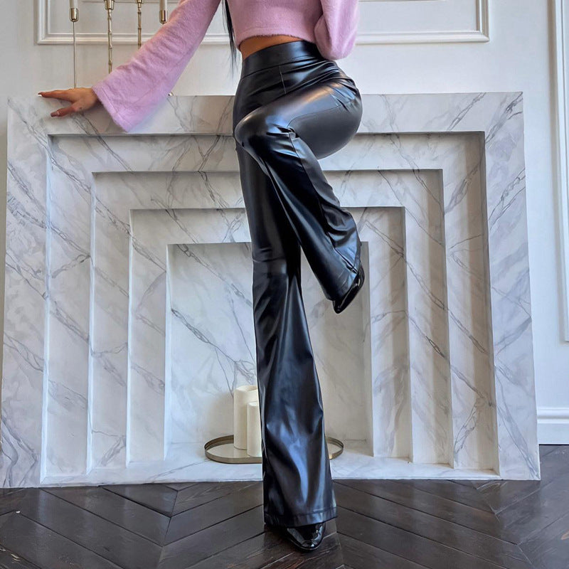 Women Black High-Rise Bootcut Trousers