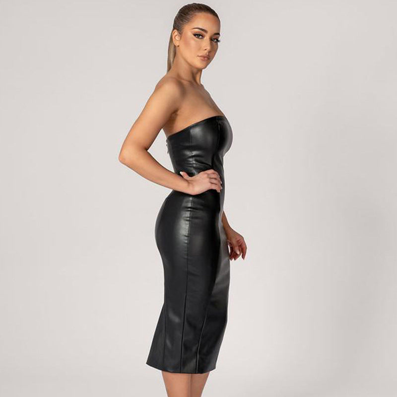 Black Off Shoulder Bodycon Midi Dress
