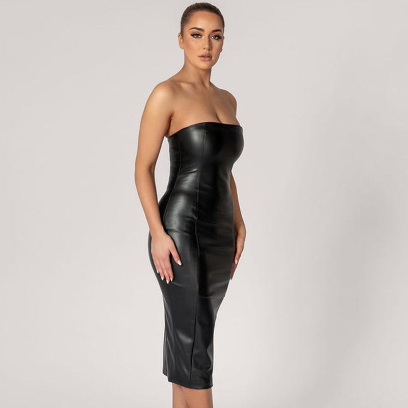 Black Off Shoulder Bodycon Midi Dress