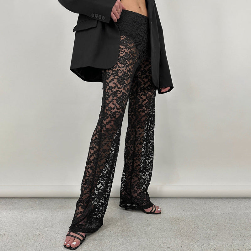 Women Black High-Rise Easy Wash Trousers