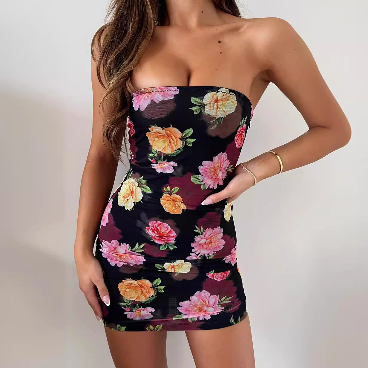 Floral Print Bodycon Mini Dress