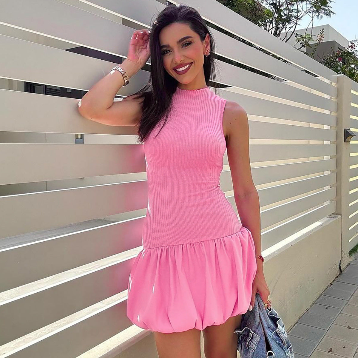 Solid Peplum Dress