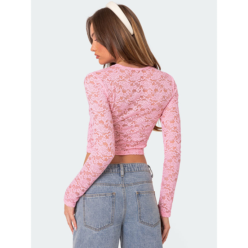 Floral Net Crop Top
