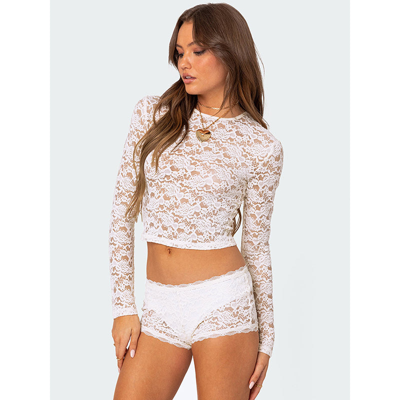 Floral Print Net Top