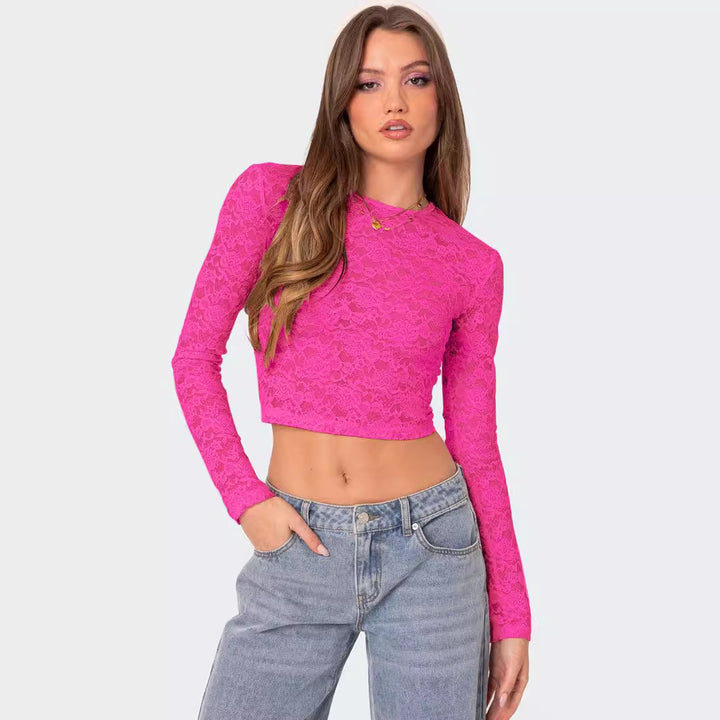 Floral Net Crop Top
