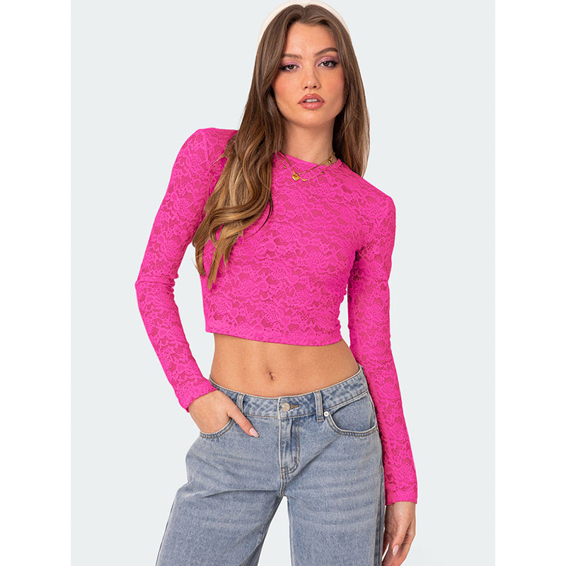 Floral Net Crop Top