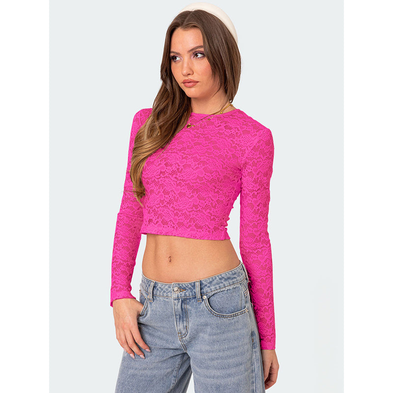Floral Net Crop Top