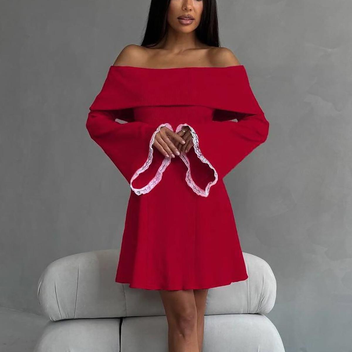 Off-Shoulder A-Line Dress