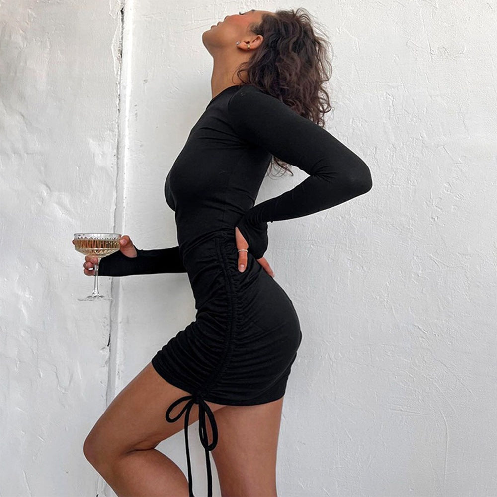 Women High Neck Bodycon Mini Dress