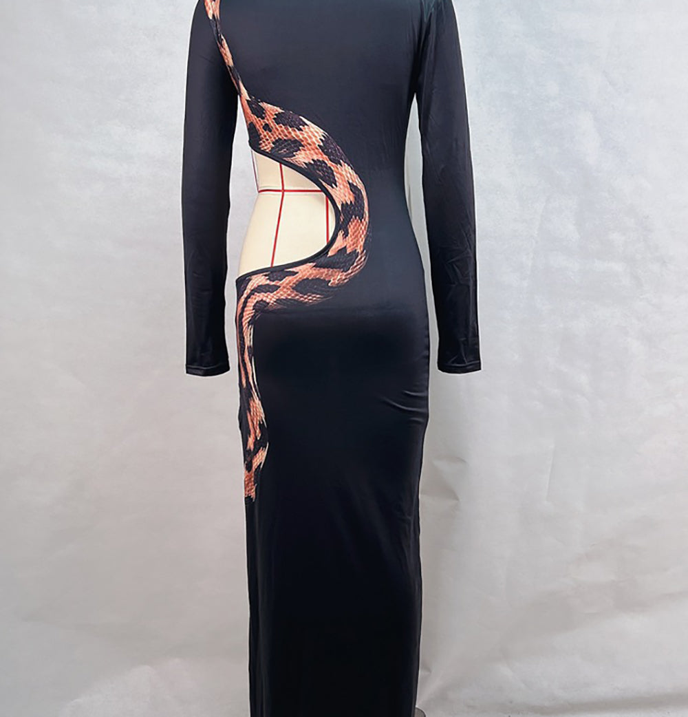 Women Animal Print Fit & Flare Maxi Dress
