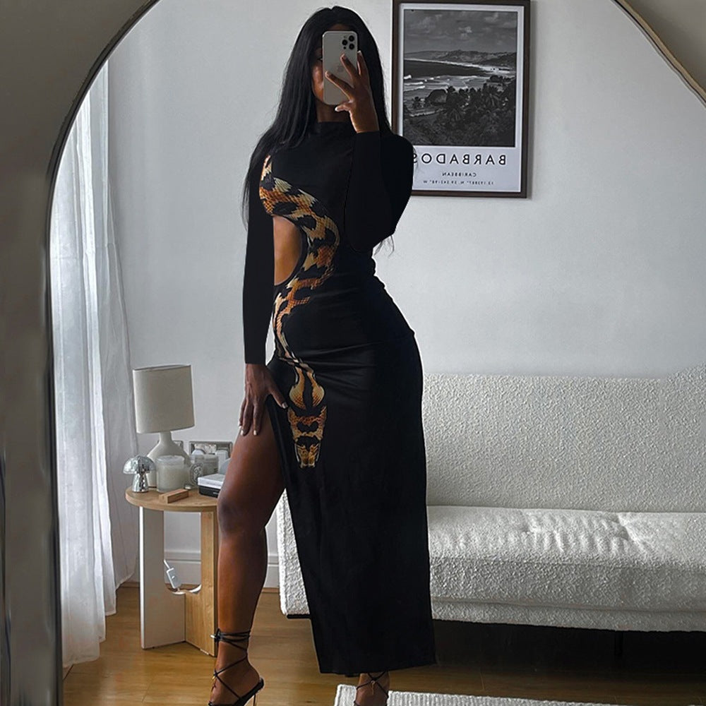 Women Animal Print Fit & Flare Maxi Dress