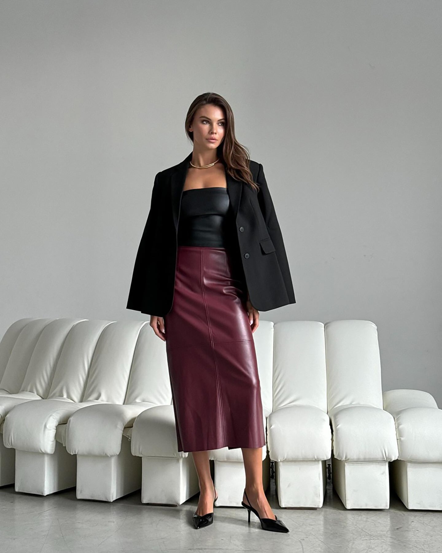 Women A-Line Midi Skirt