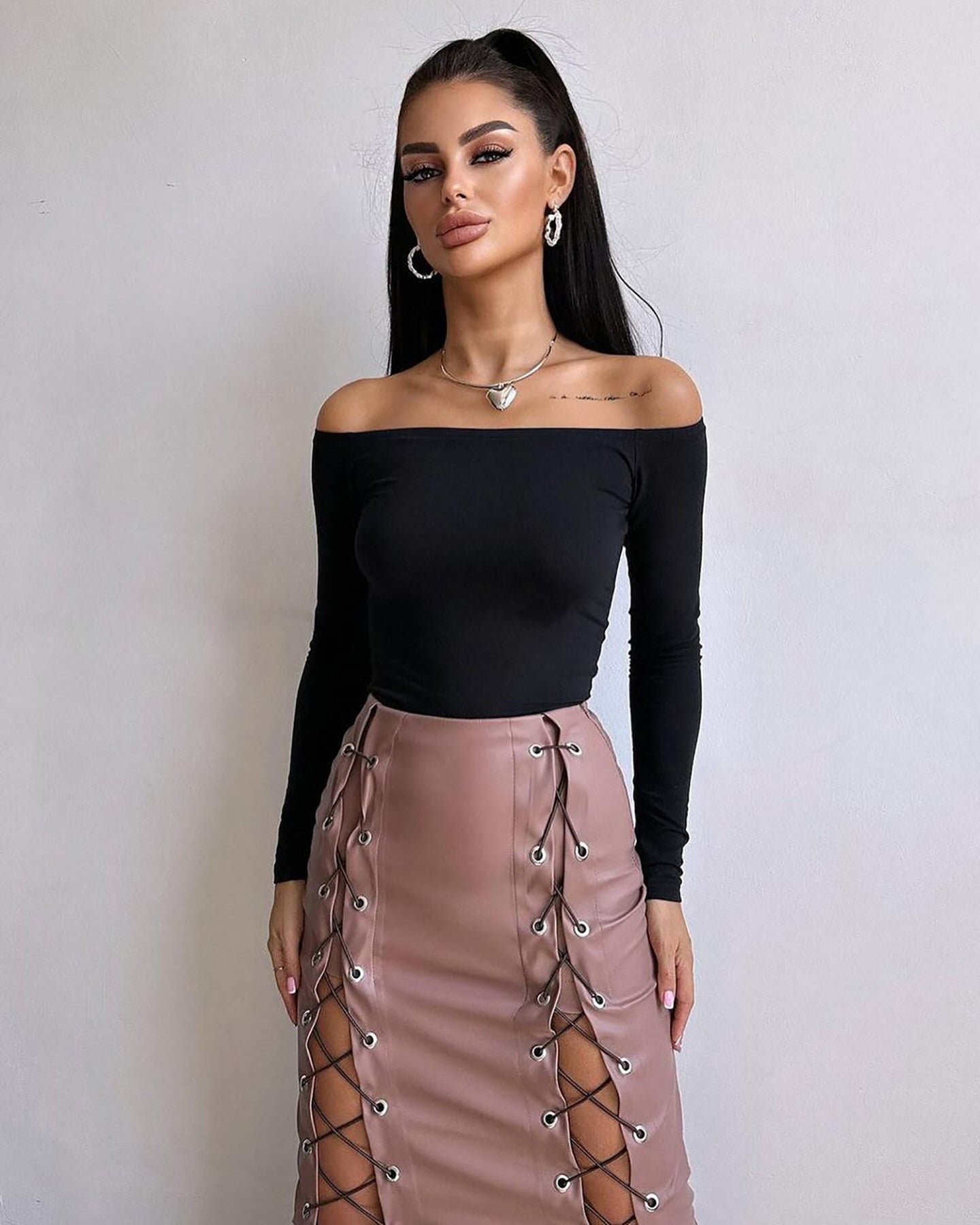Women A-Line Slip On Maxi Skirts