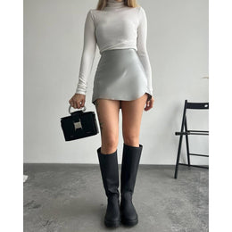 Women Pencil Slip On Mini Skirt