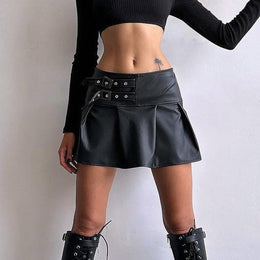 Women Pleated A-Line Mini Skirt
