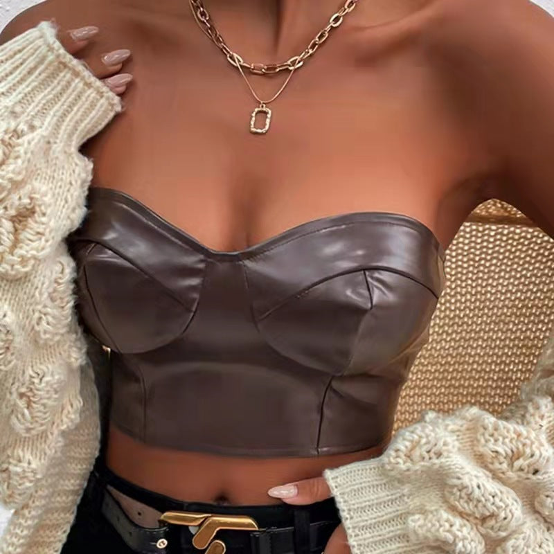 Women Solid Tube Crop Top