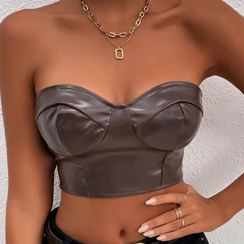 Women Solid Tube Crop Top