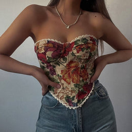 Women Floral Printed Corset Top