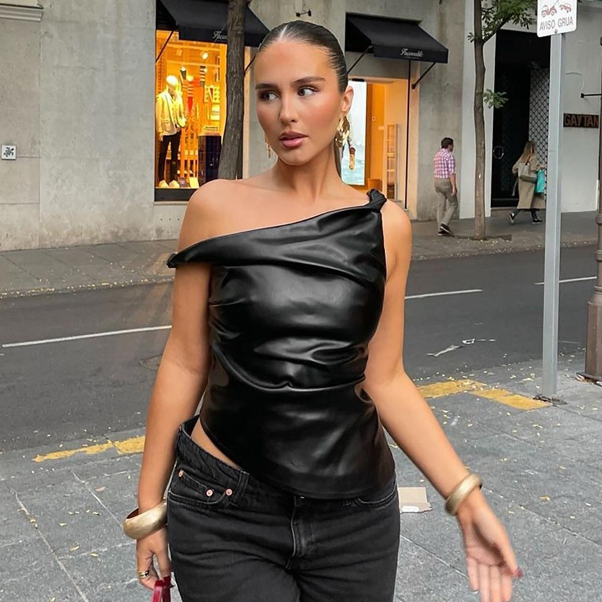 Women One Shoulder Party Top
