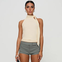 Women Halter Neck Fitted Top