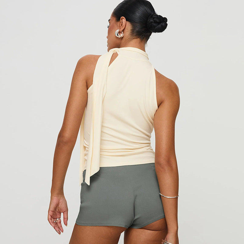 Women Halter Neck Fitted Top