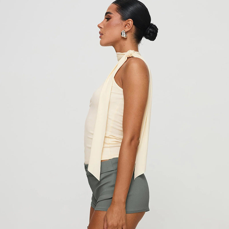 Women Halter Neck Fitted Top