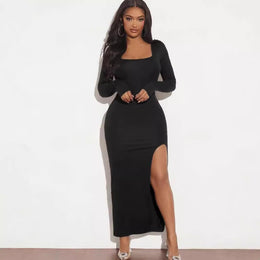 Choker Neck Bodycon Midi Dress