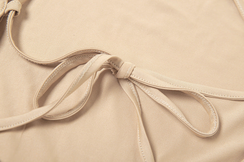women Shoulder Straps Sleeveless Ruffled A-Line Dress
